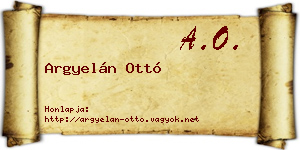 Argyelán Ottó névjegykártya